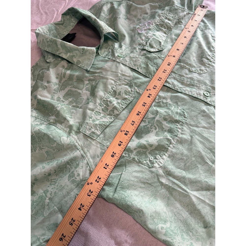 Realtree Fishing Shirt Men's Large Green Fishing Short Sleeve Pockets‎ - Picture 12 of 12